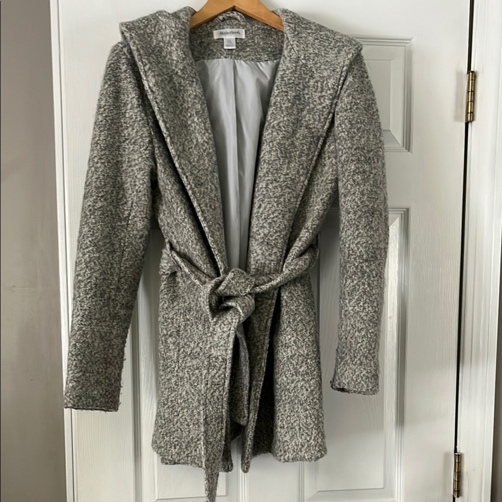 Gray Wool Blend Maternity Coat